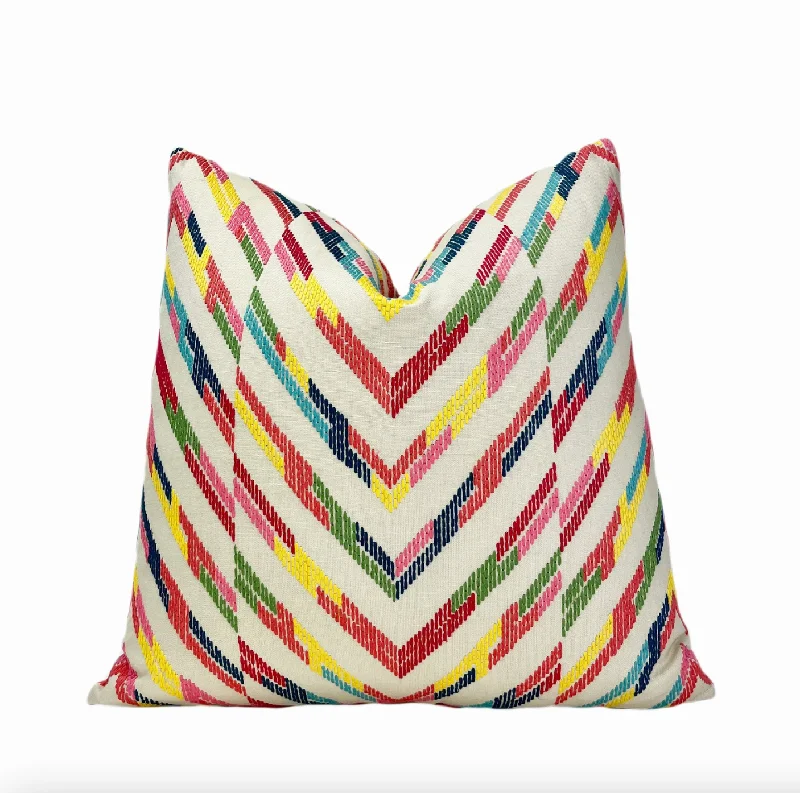 Thibaut Hamilton Embroidery Multi Throw Pillow