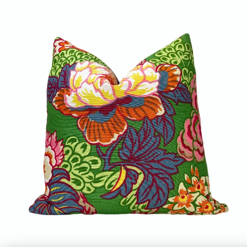 Thibaut Honshu Green Floral Throw Pillow