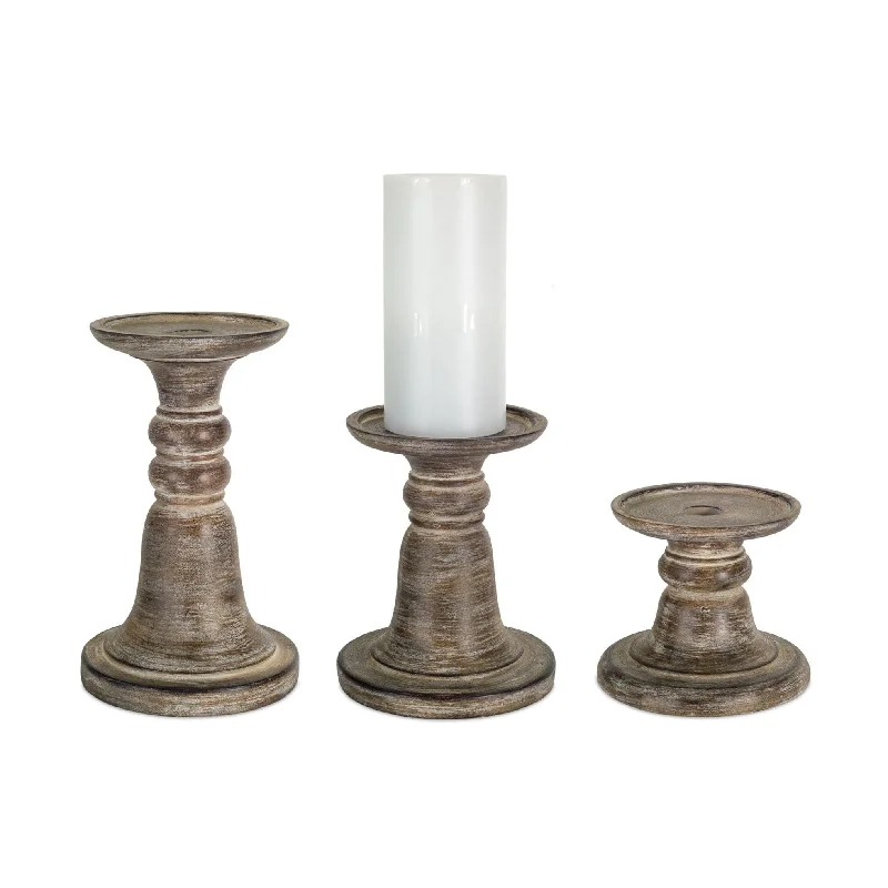 Traditional Stone Candle Holder, Set of 3