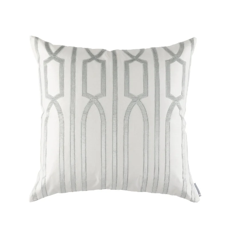 Trey Square Pillow Ivory / Aquamarine 24x24