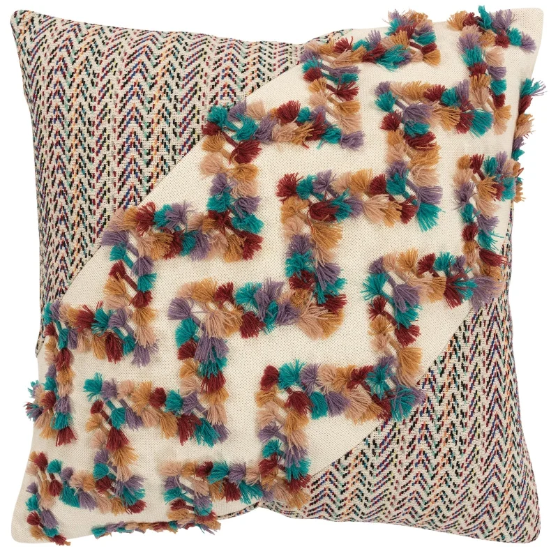 Woven Cotton Chevron Decorative Throw Pillow