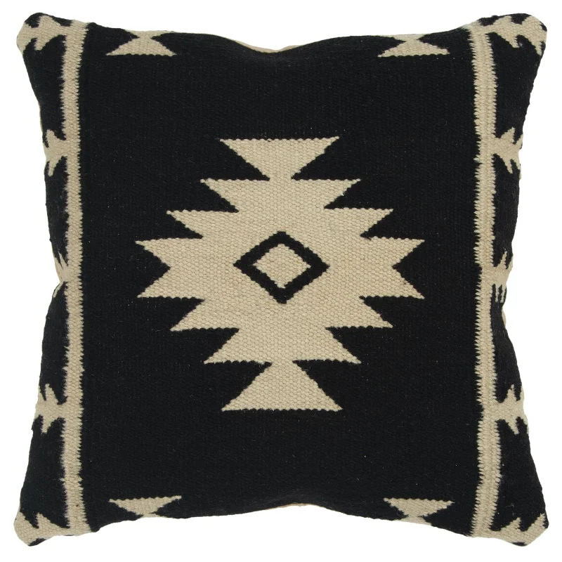 Woven Wool Southwestern Iconic Patterning Decorative Throw Pillow