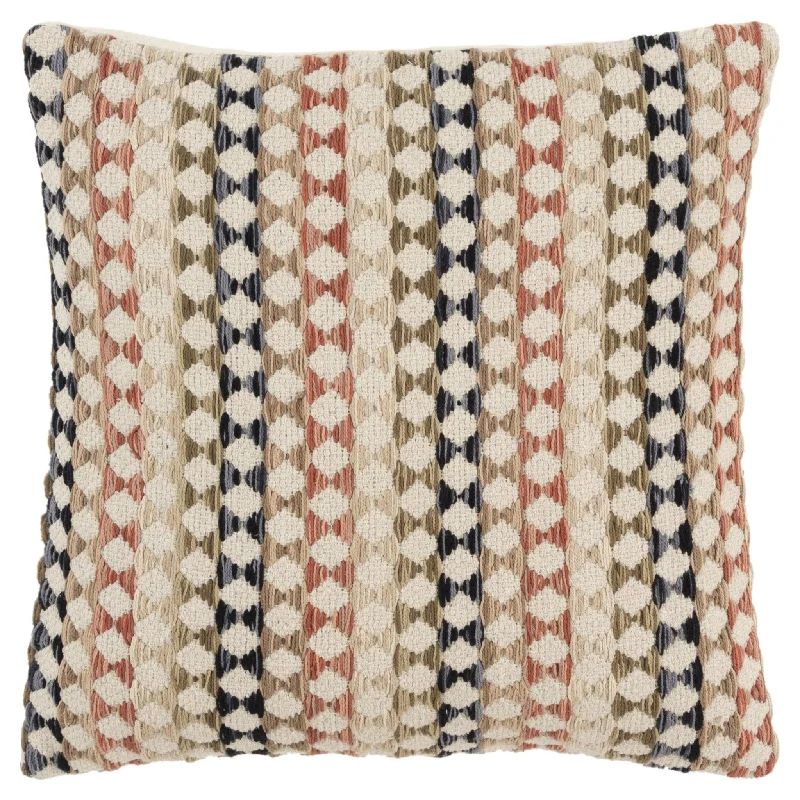 Woven Multicolor Cotton Stripe Pillow