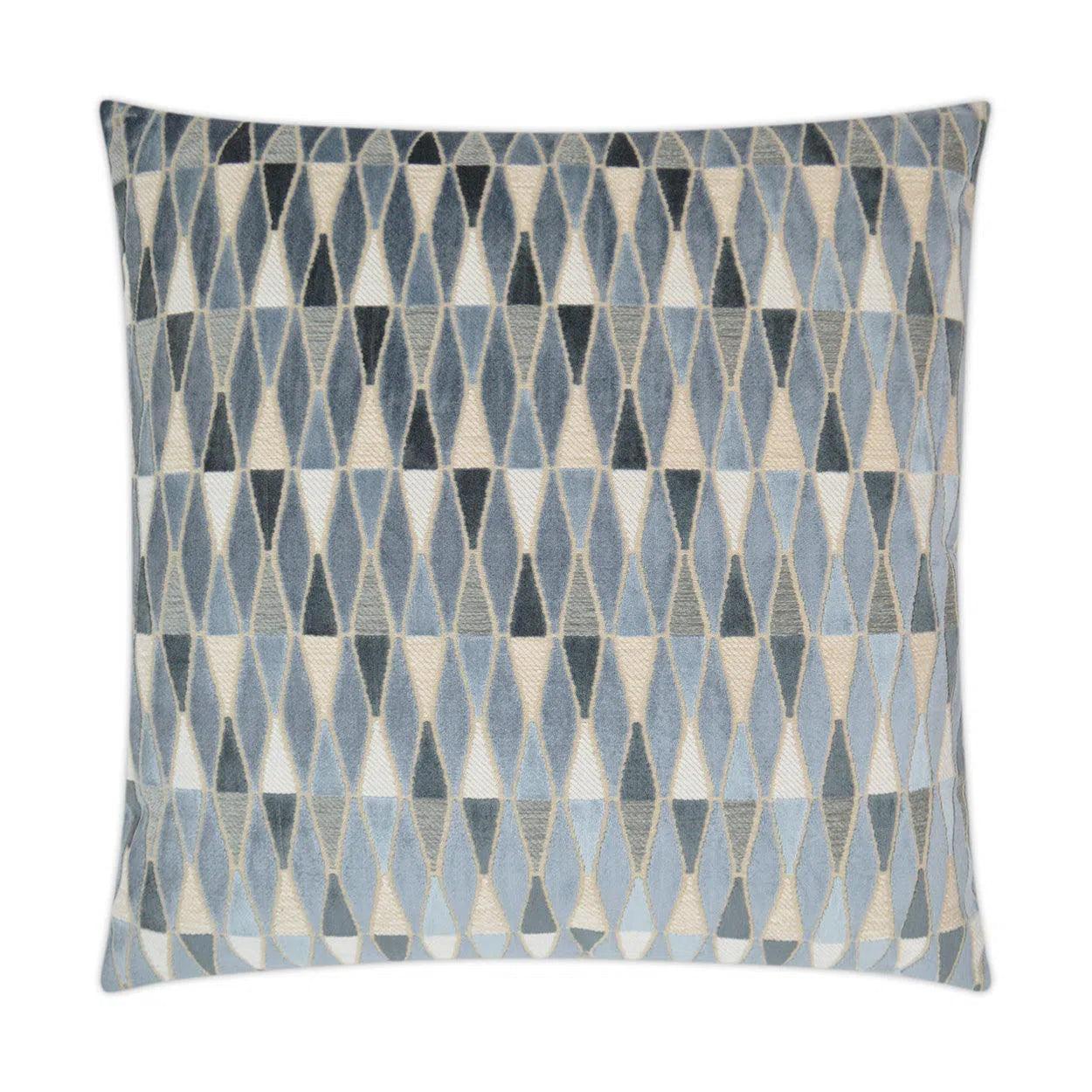 Abrash Atlantic Geometric Slate Blue Large Throw Pillow With Insert