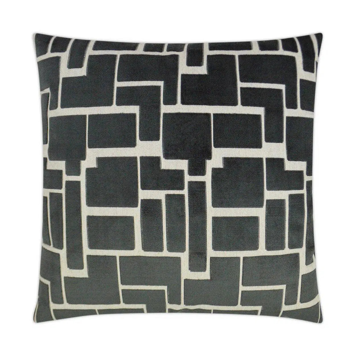 Aura Charcoal Modern Grey Large Throw Pillow With Insert