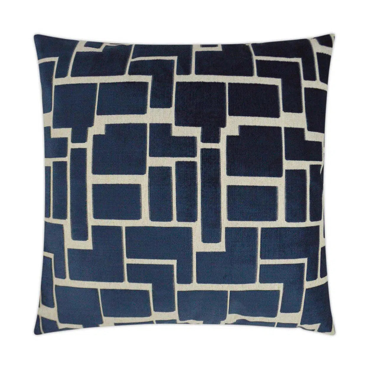 Aura Navy Modern Navy Large Throw Pillow With Insert