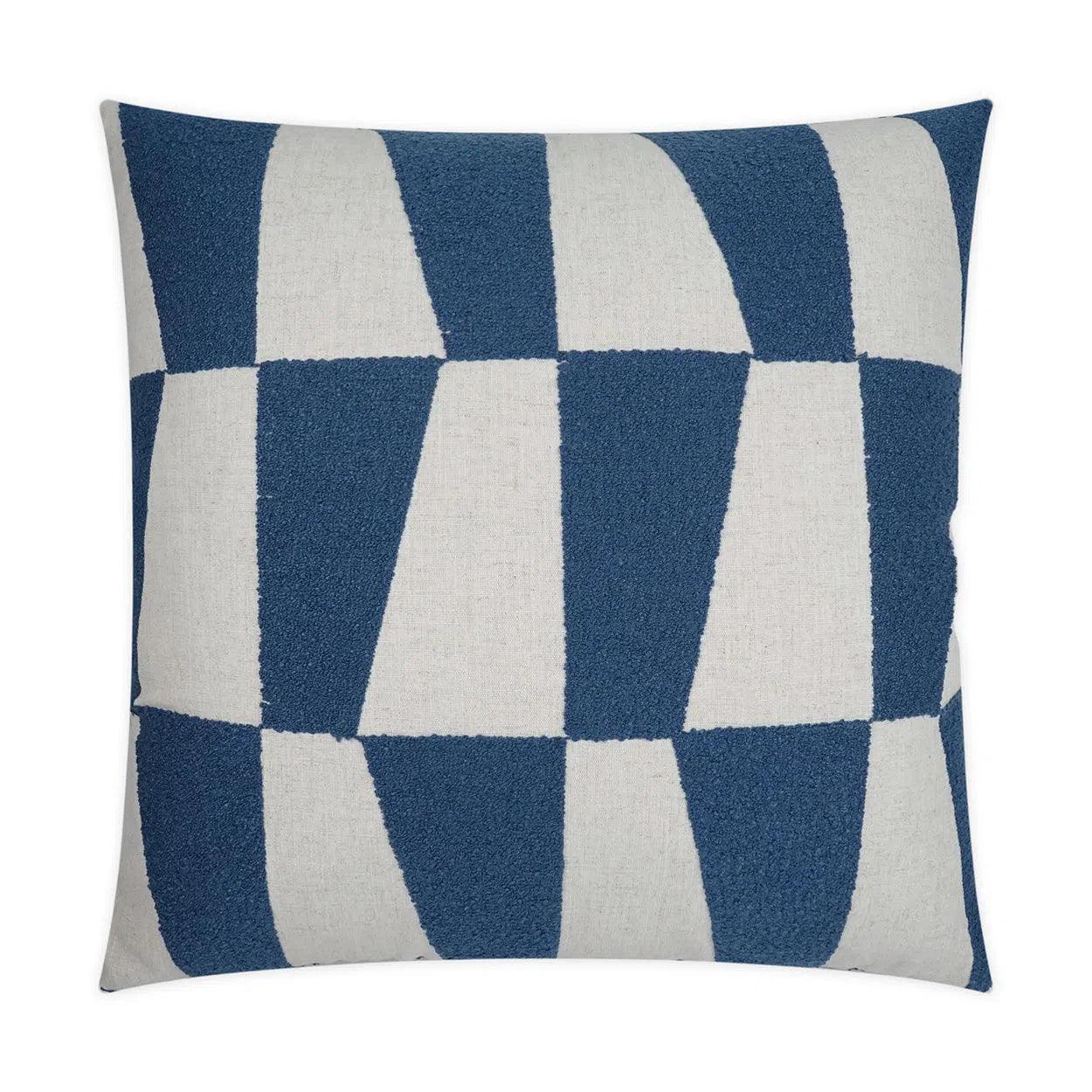 Bayview Cobalt Geometric  Blue Large Throw Pillow With Insert