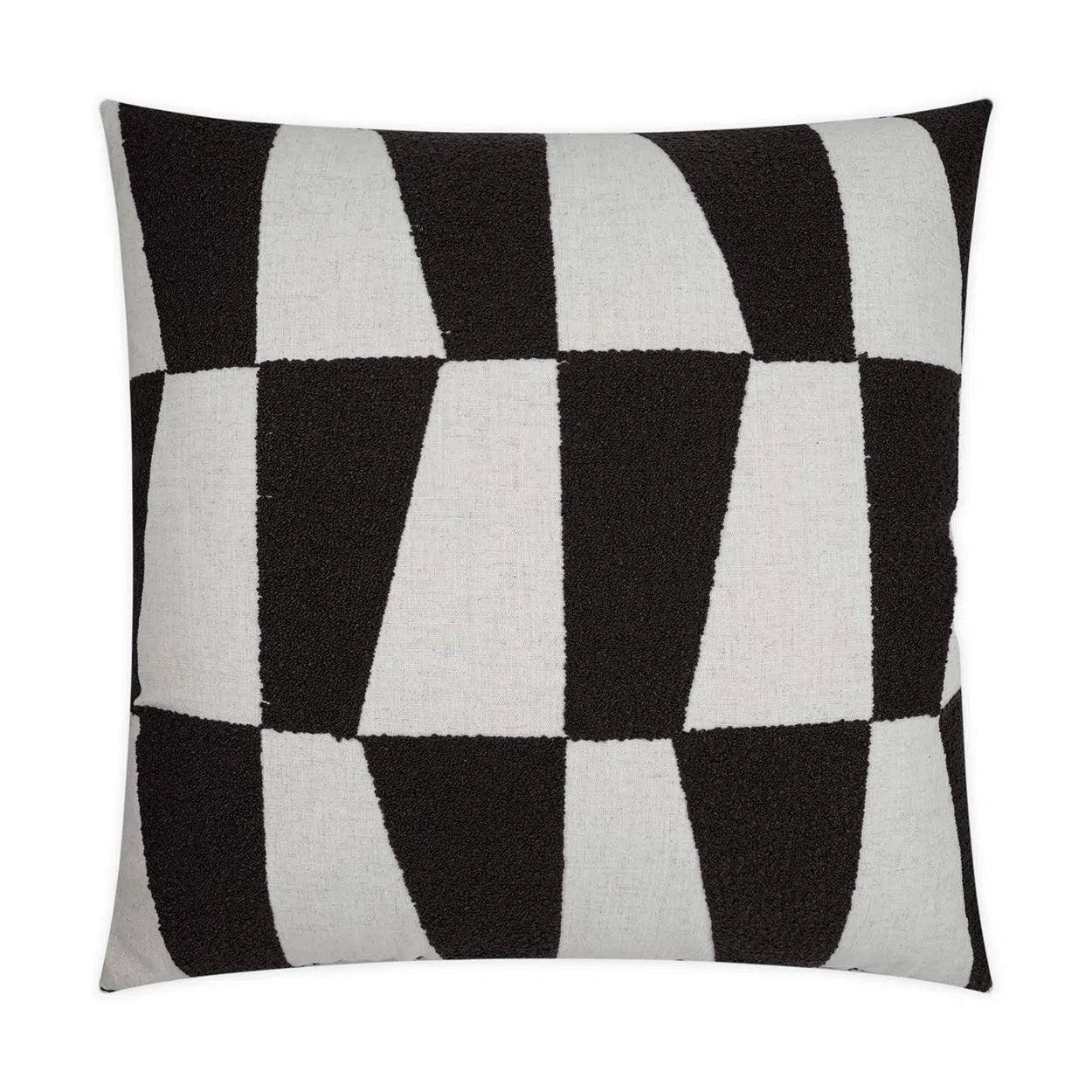 Bayview Domino Geometric  Black Large Throw Pillow With Insert