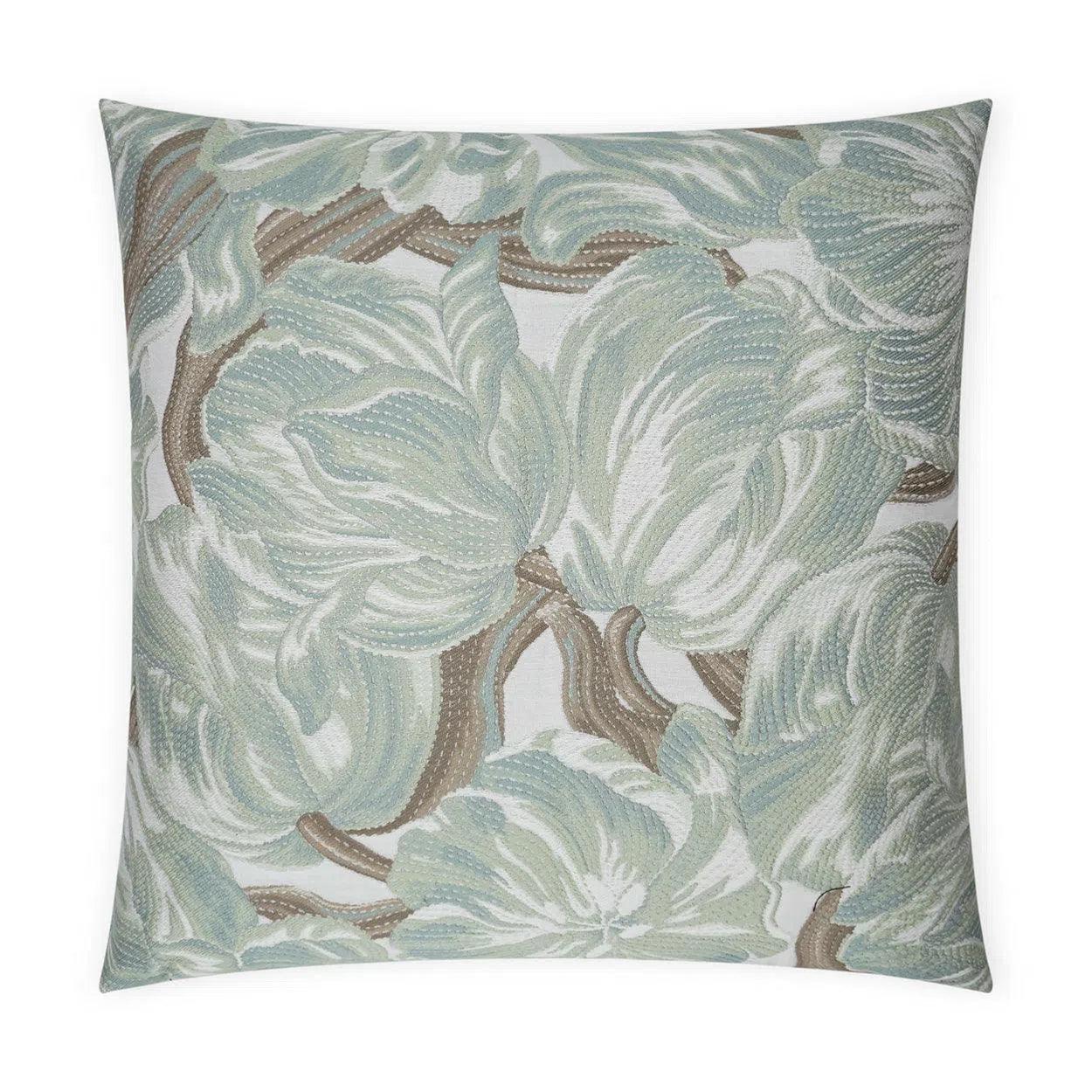 Belle Ame Spearmint Floral Mist Large Throw Pillow With Insert