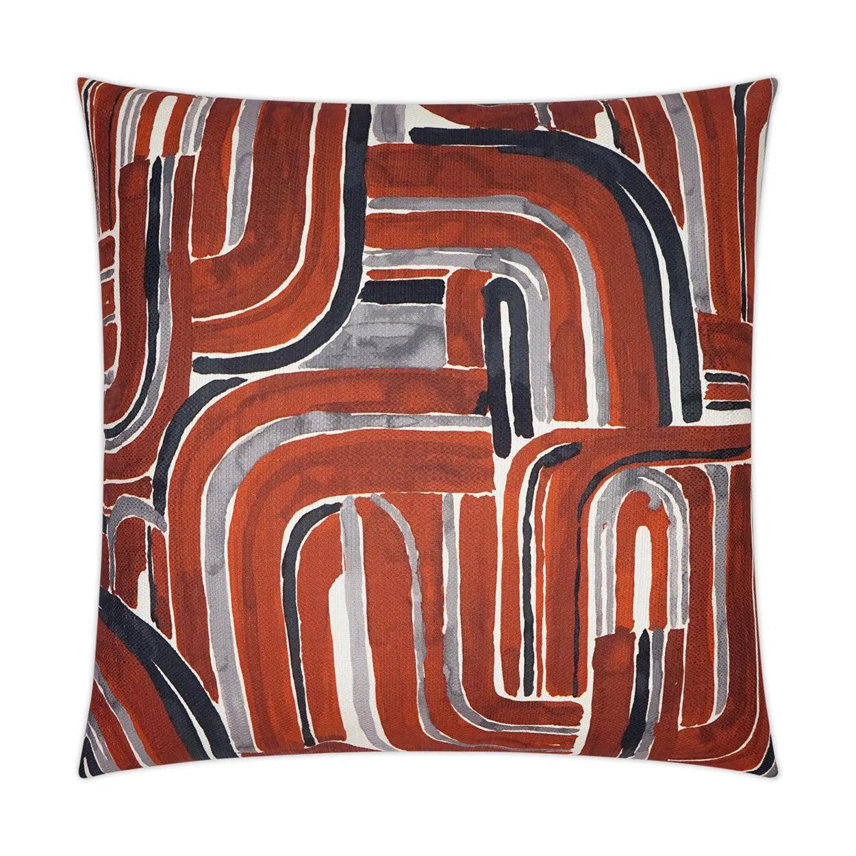 Bender Cinnabar Abstract Red Large Throw Pillow With Insert