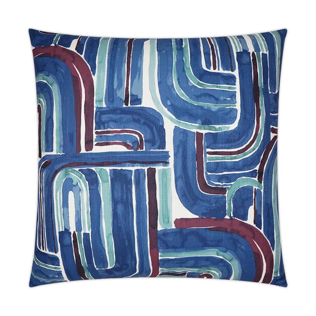 Bender Navy Modern Abstract Blue Large Throw Pillow With Insert