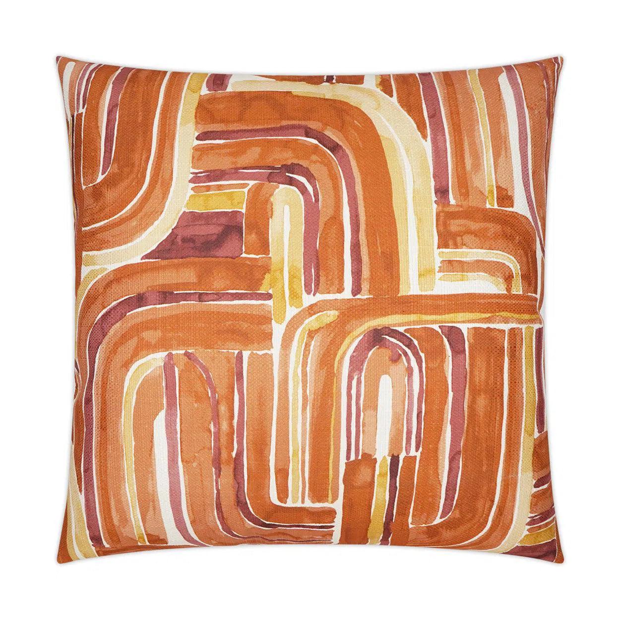 Bender Tangerine Abstract Orange Large Throw Pillow With Insert