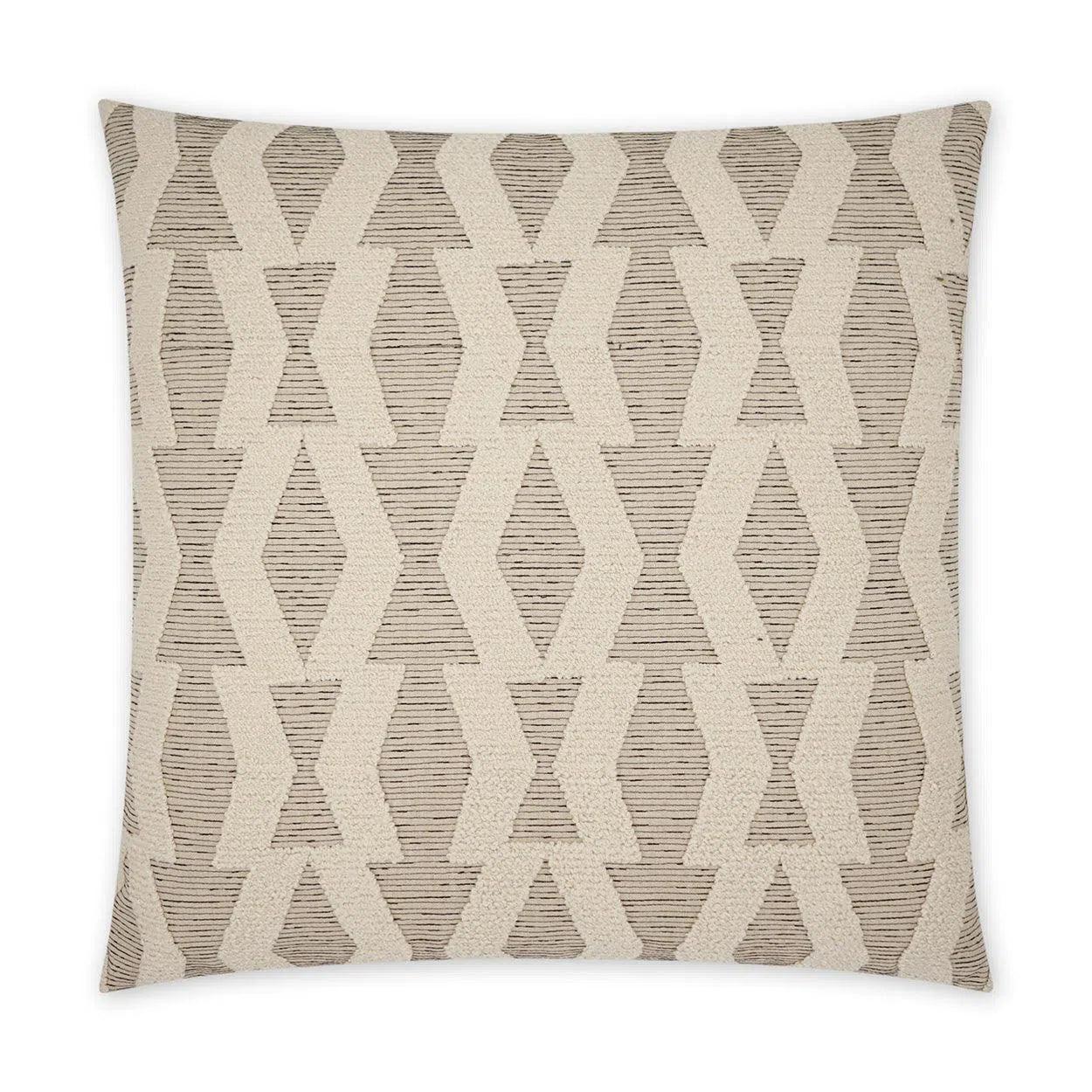 Bold Appeal Cream Geometric Ivory Large Throw Pillow With Insert