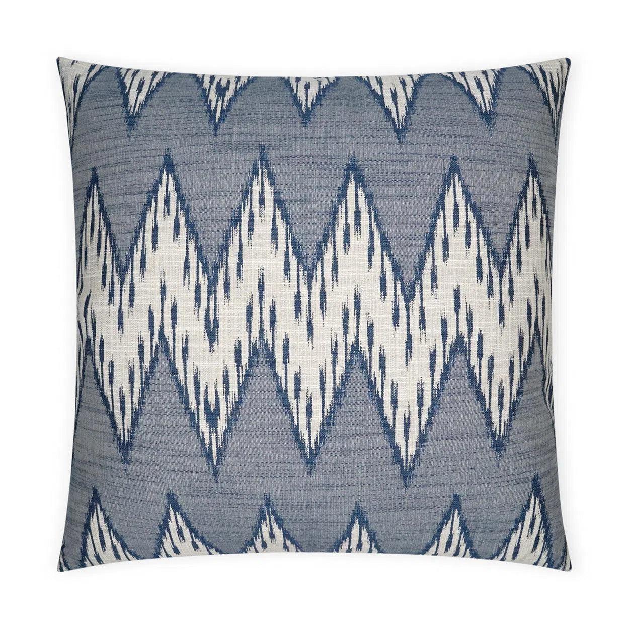 Caccini Indigo Global Chevron Blue Large Throw Pillow With Insert