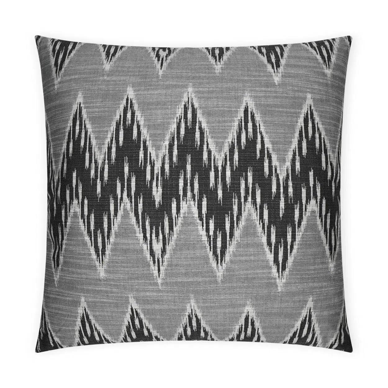 Caccini Tuxedo Global Chevron Black Large Throw Pillow With Insert