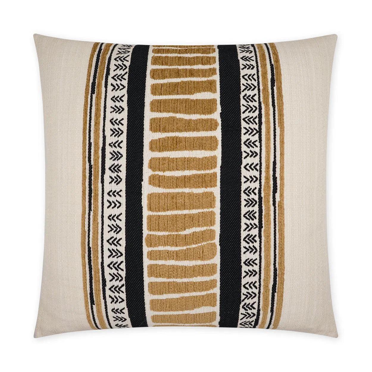 Cholula Black Band Gold Large Throw Pillow With Insert