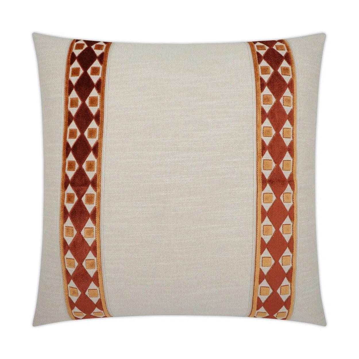 Cirque Apricot Band Orange Copper Large Throw Pillow With Insert