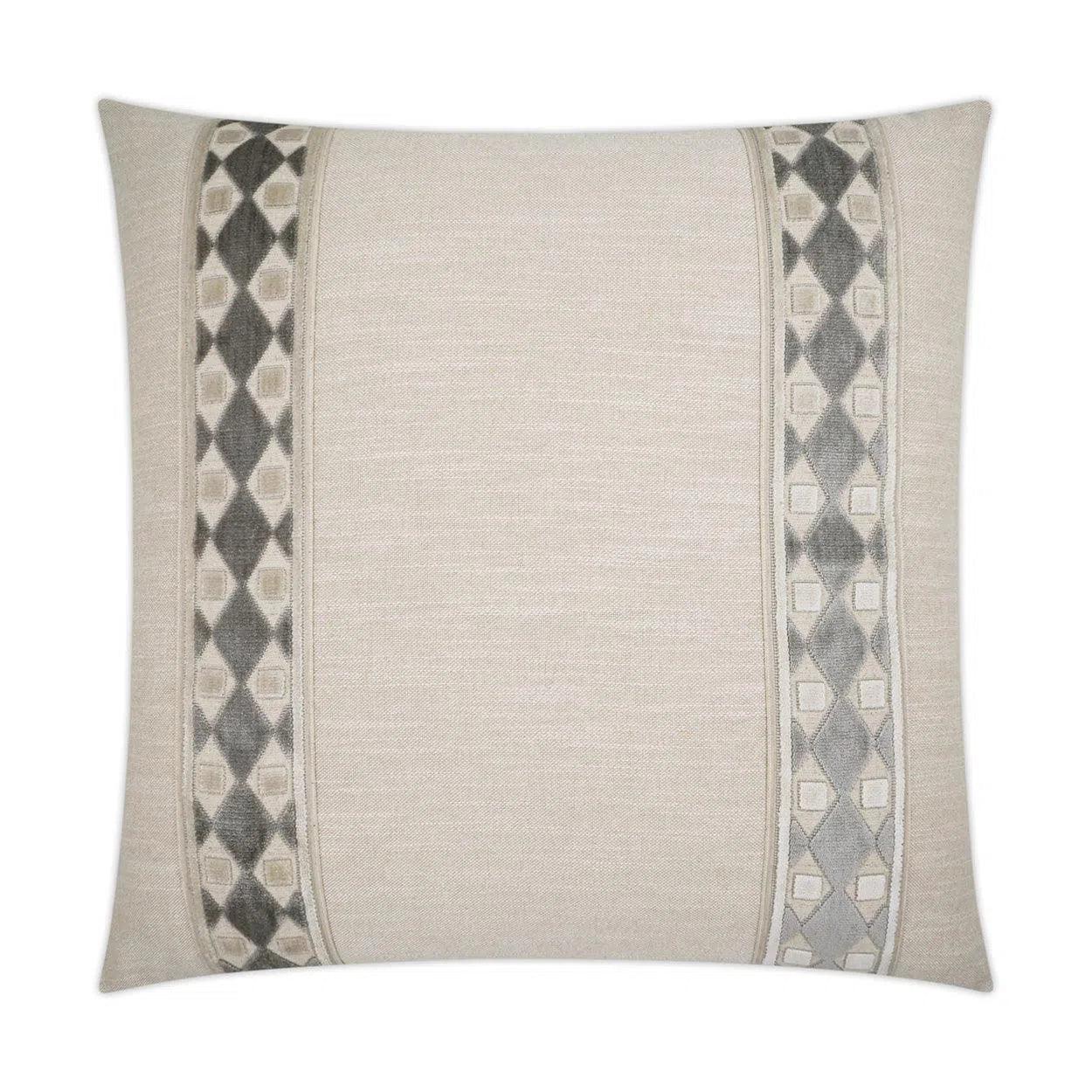 Cirque Ivory Band Ivory Grey Large Throw Pillow With Insert