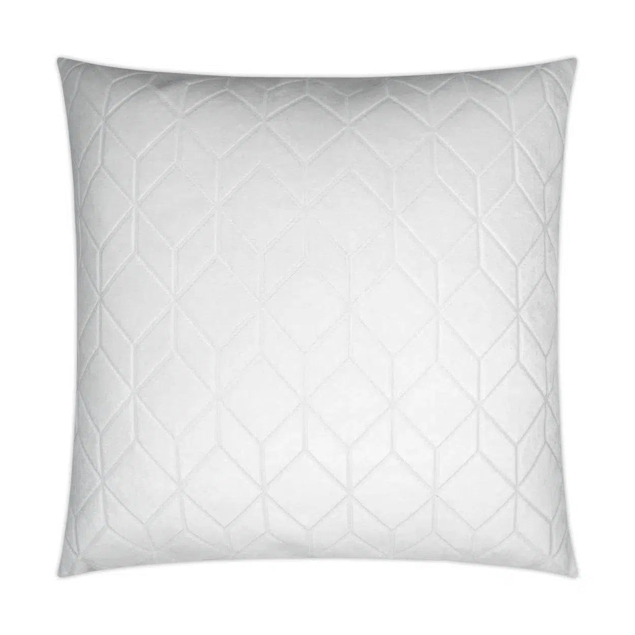 Cologne White Solid Geometric White Large Throw Pillow With Insert