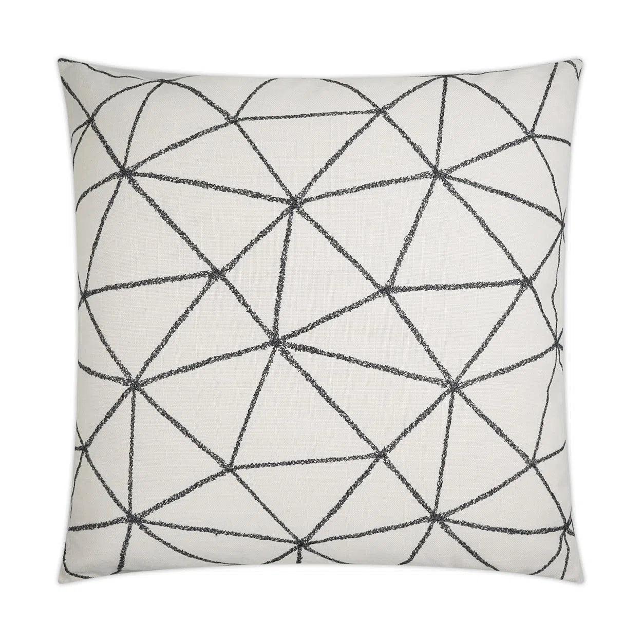 Constellation Geometric Embroidery White Large Throw Pillow With Insert