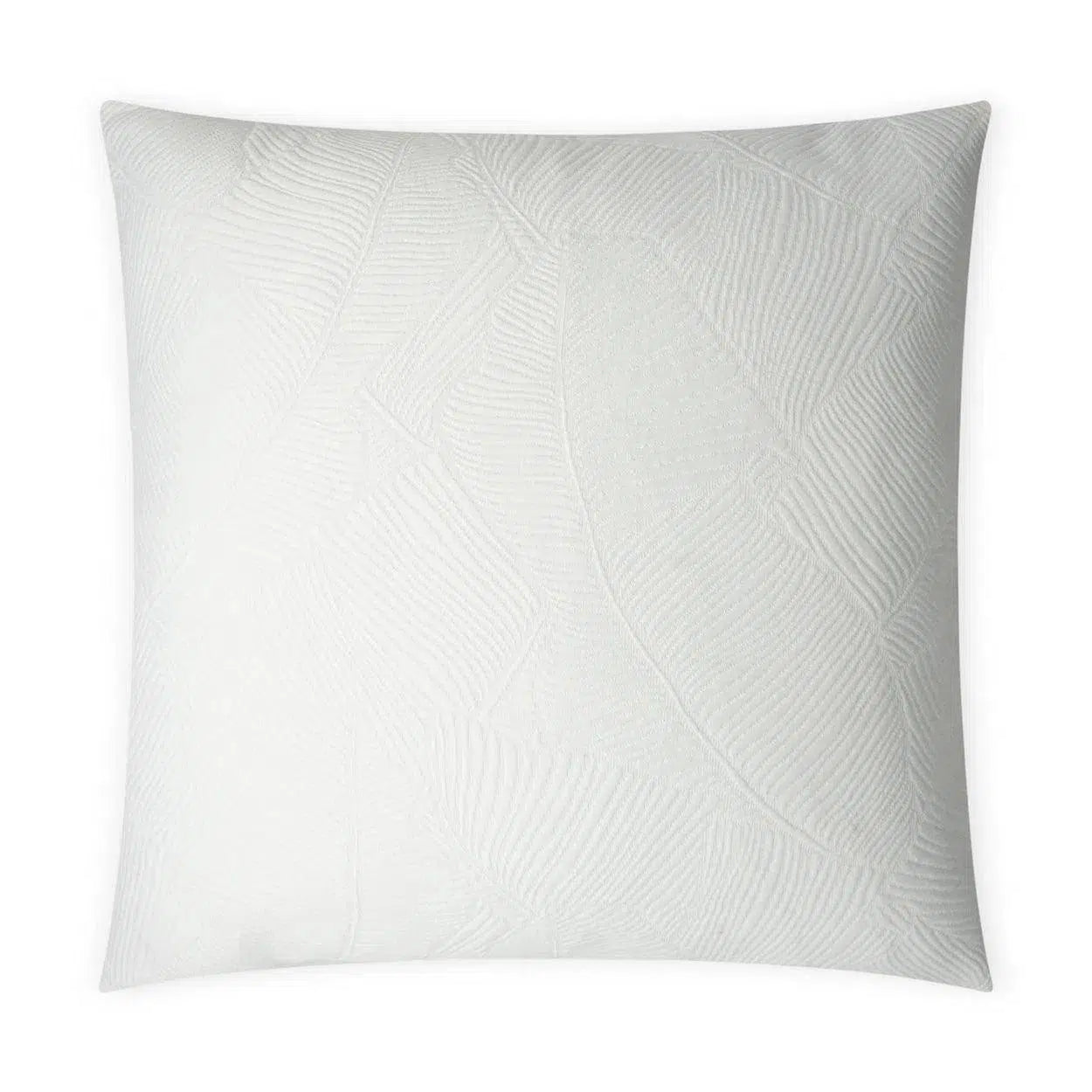 Doheny Floral Textured Solid White Large Throw Pillow With Insert