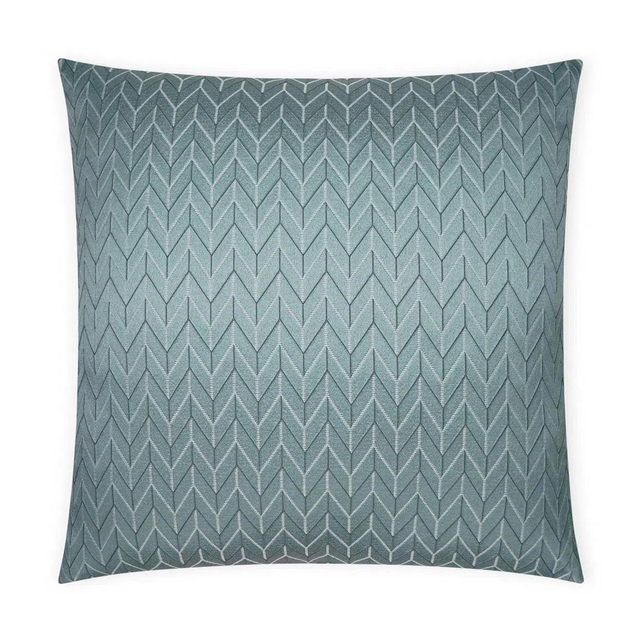 Elodie Aqua Chevron Glam Mist Large Throw Pillow With Insert