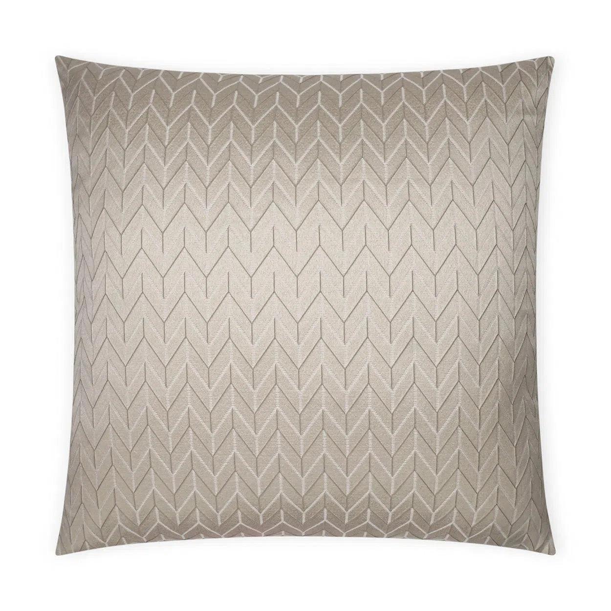 Elodie Champagne Chevron Glam Tan Taupe Large Throw Pillow With Insert