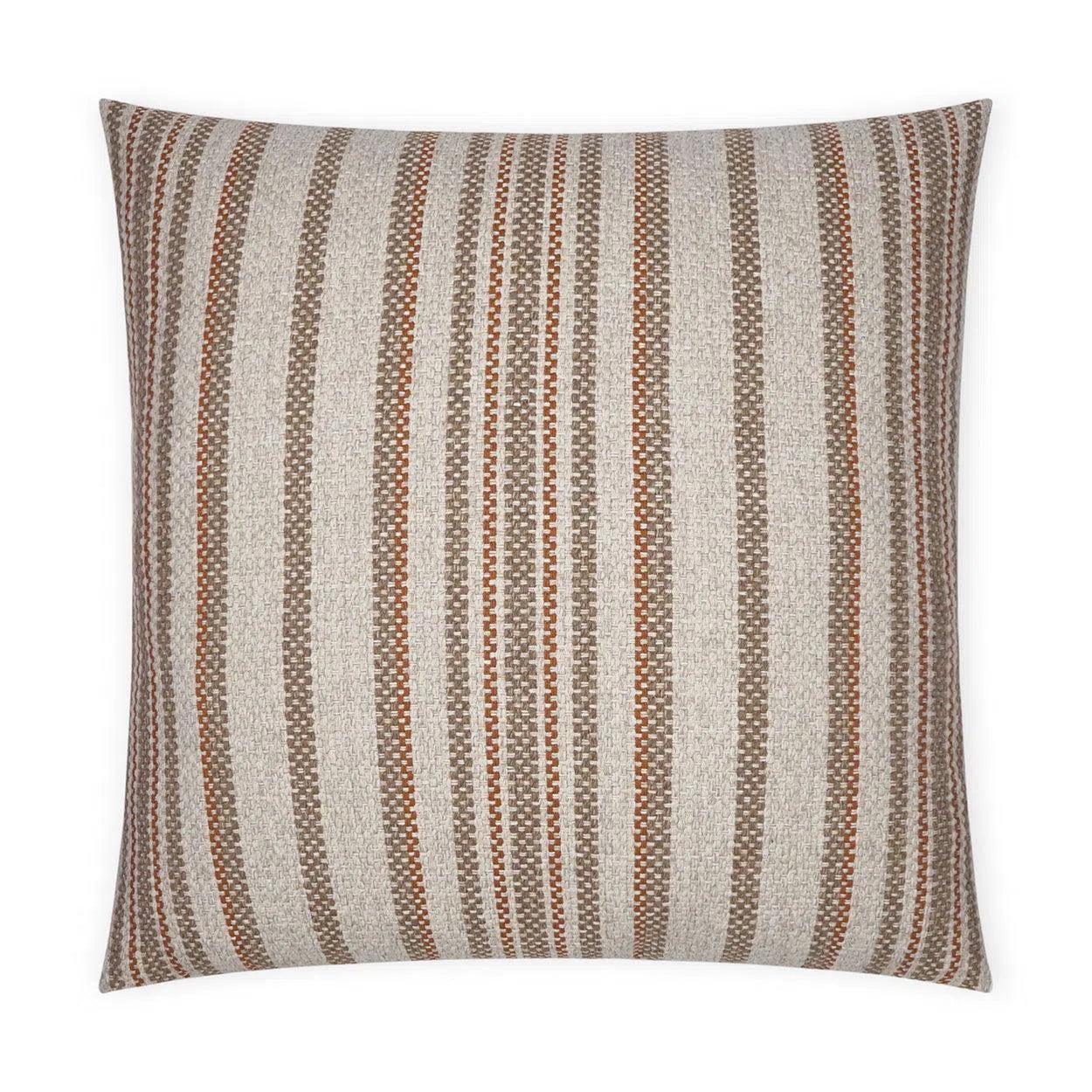 Ernest Rust Stripes Copper Large Throw Pillow With Insert