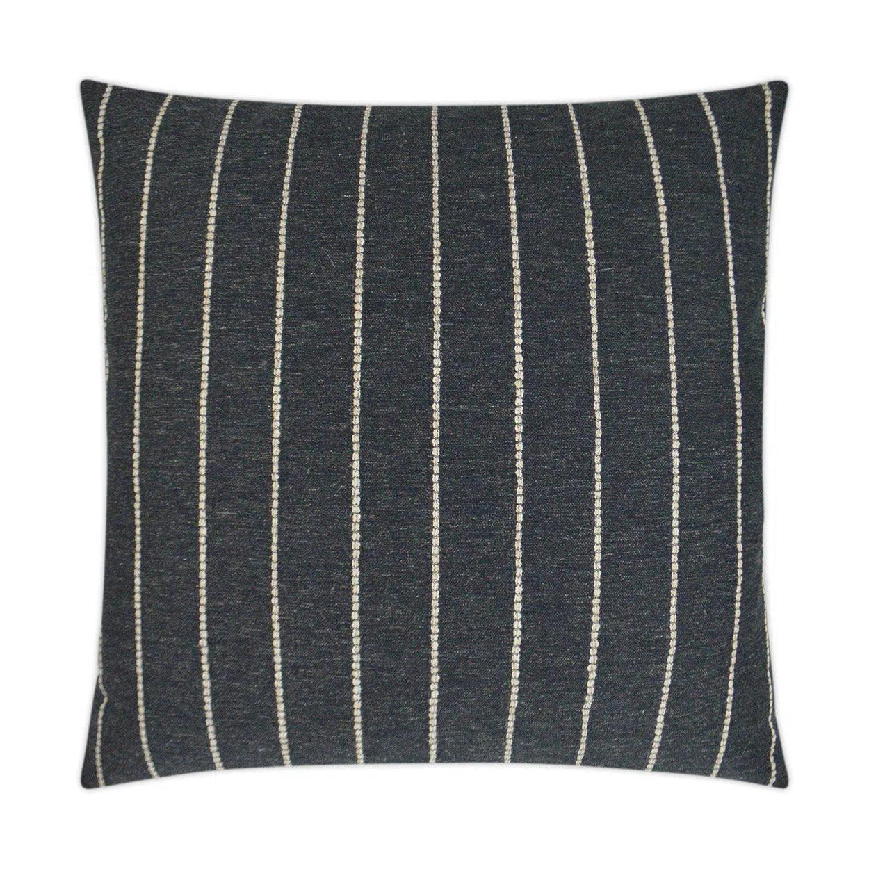 Evie Onyx Farmhouse Stripes Black Large Throw Pillow With Insert