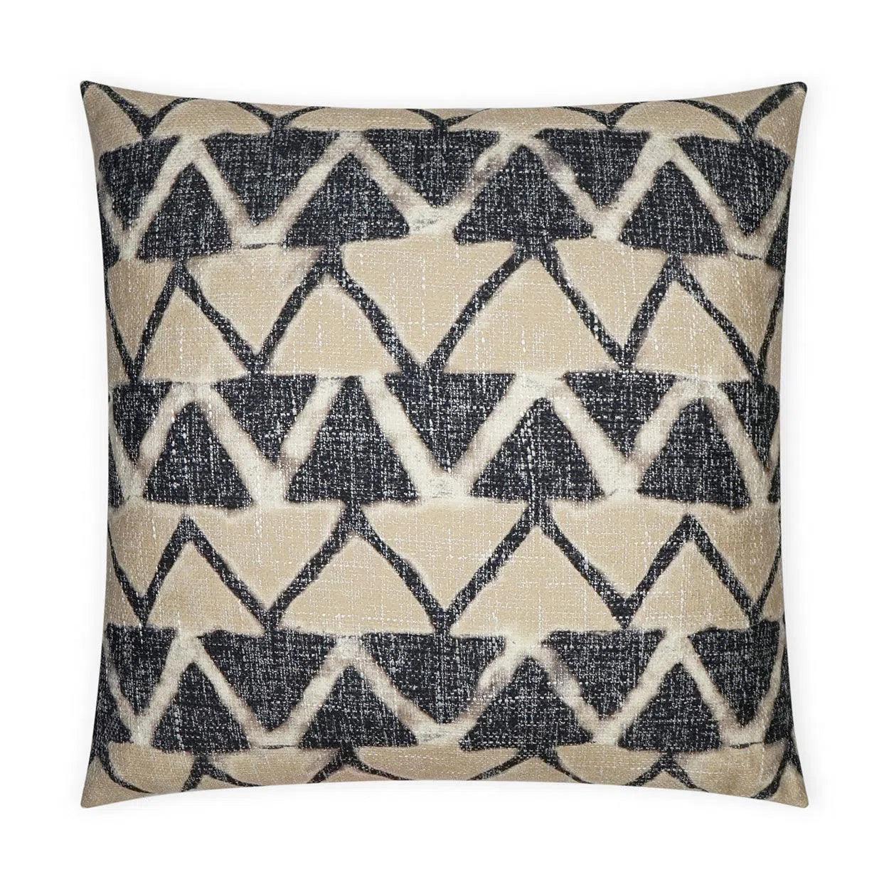 Farahan Night Chevron Black Tan Taupe Large Throw Pillow With Insert