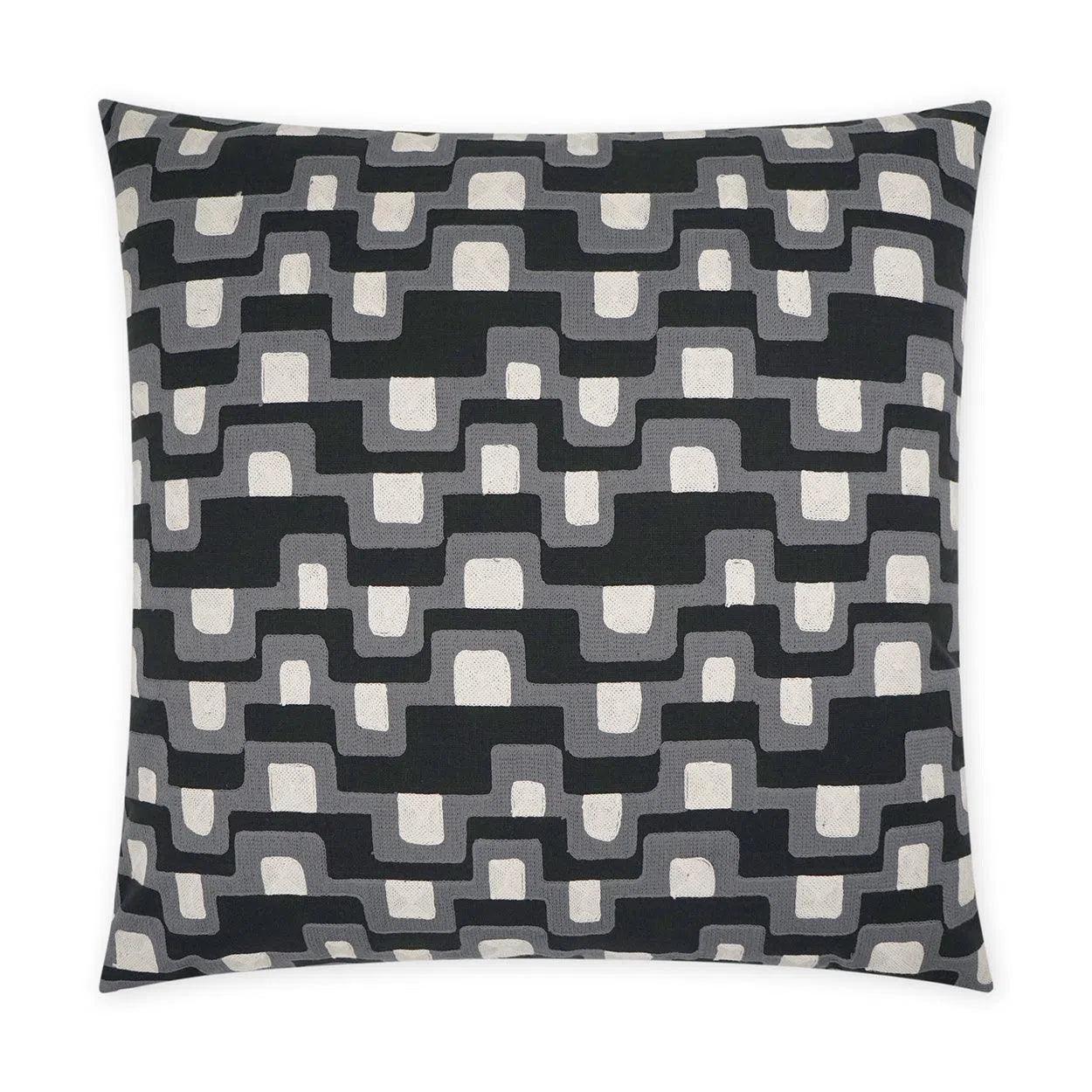 Final Touch Abstract  Black Grey Large Throw Pillow With Insert