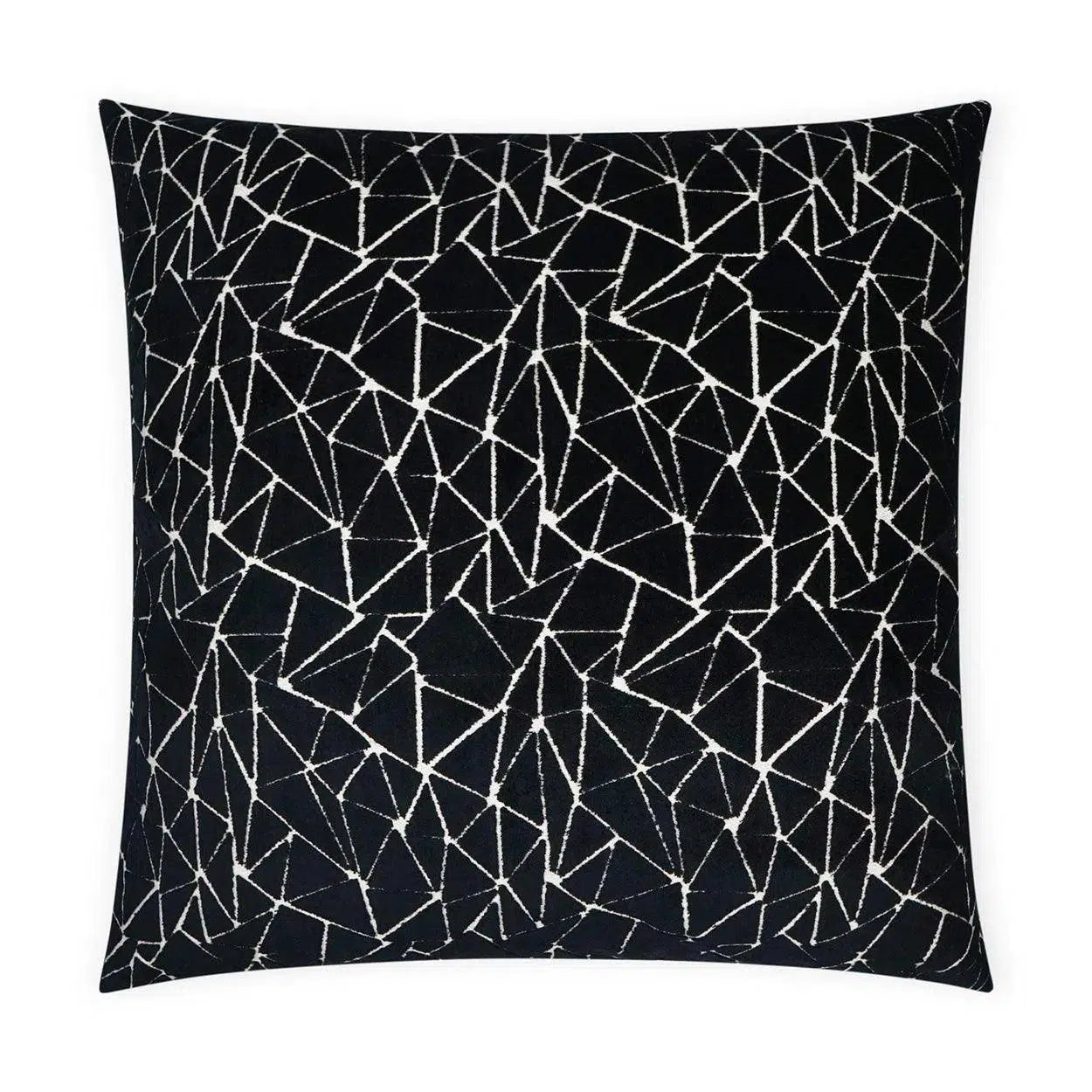 Finale Black Abstract Geometric Black Large Throw Pillow With Insert