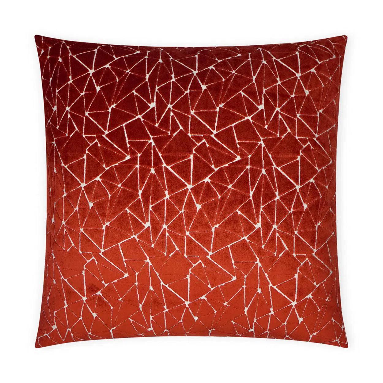 Finale Garnet Abstract Geometric Red Large Throw Pillow With Insert