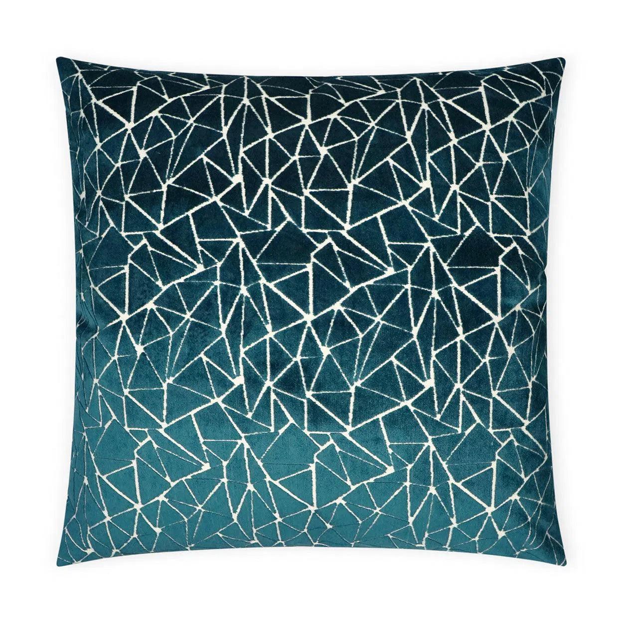 Finale Teal Geometric Turquoise Teal Large Throw Pillow With Insert