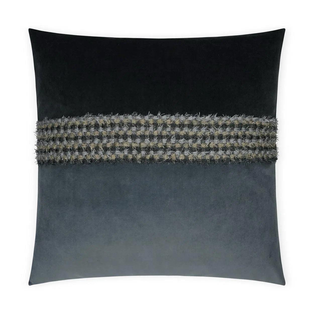 Fuzzy Graphite Band  Ivory Tan Taupe Large Throw Pillow With Insert