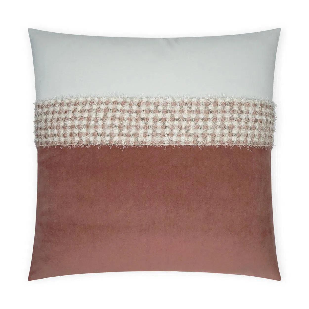 Fuzzy Rose Band  Blush Large Throw Pillow With Insert