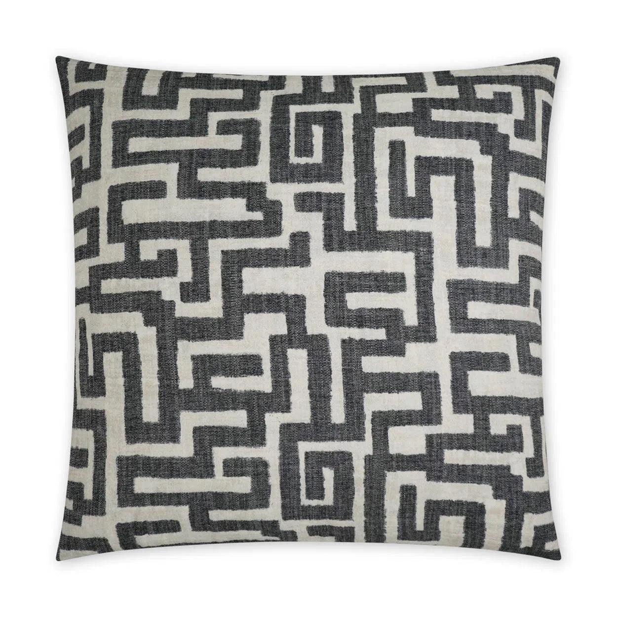 Giotto Black Global Geometric Black Large Throw Pillow With Insert