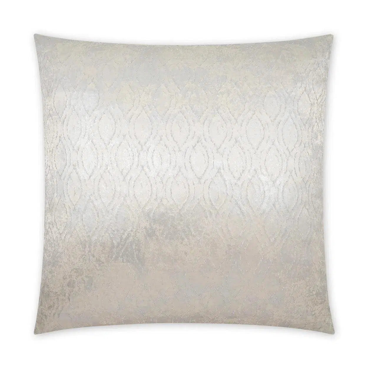 Glisten Pewter Glam Ivory Silver Large Throw Pillow With Insert