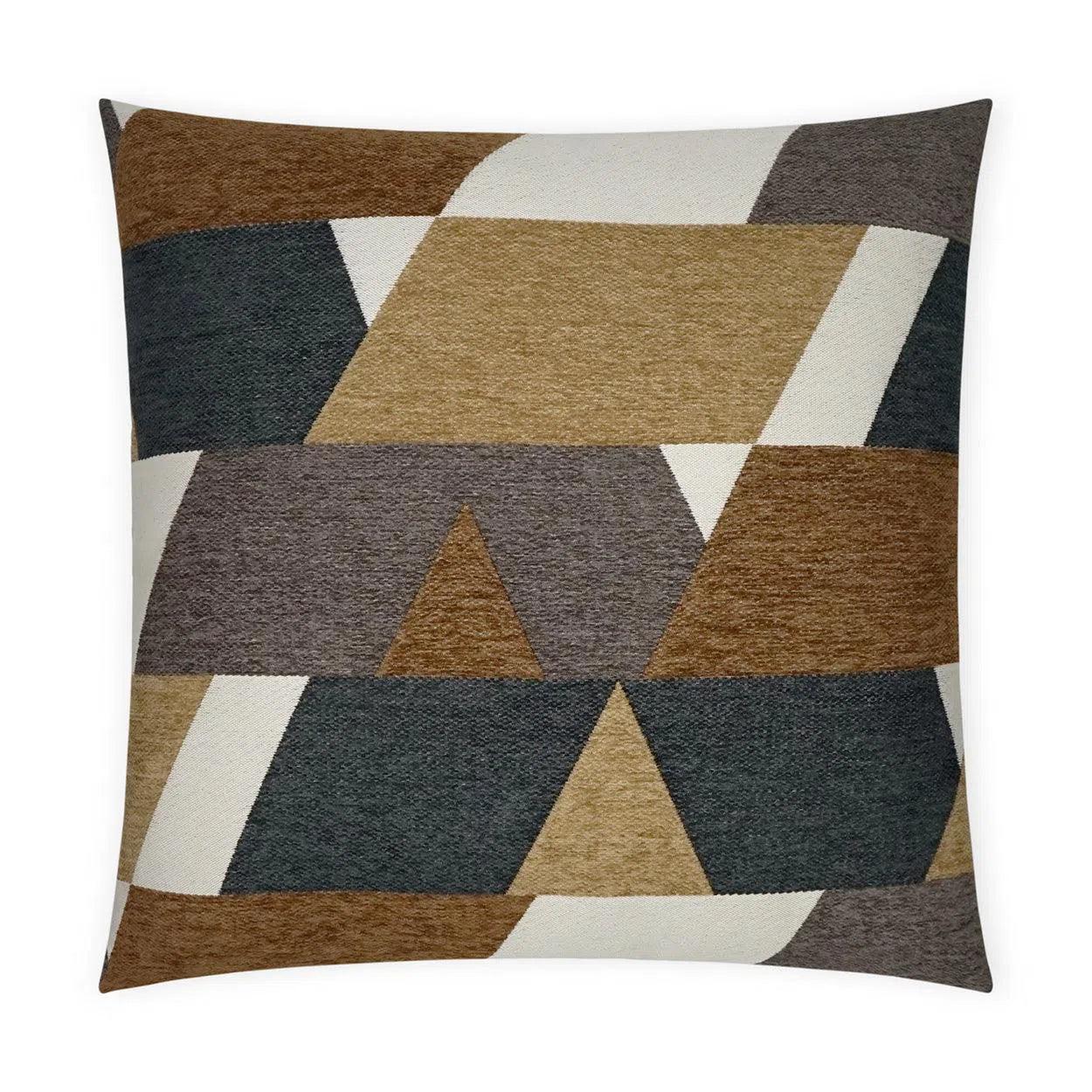 Hooray Earth Geometric Brown Tan Taupe Large Throw Pillow With Insert