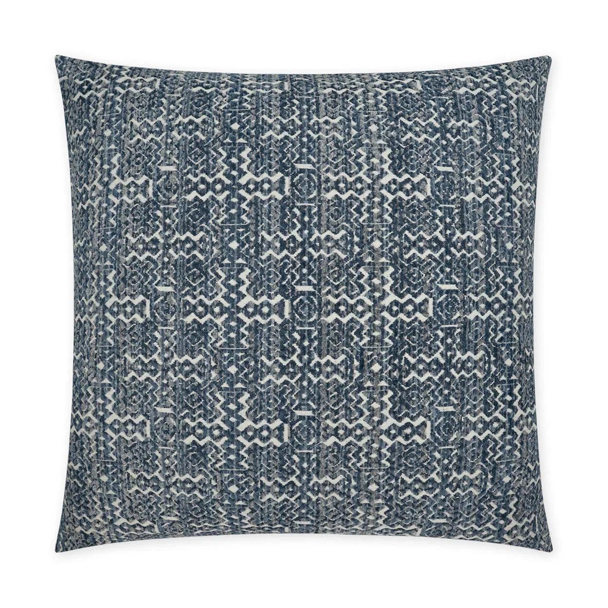 Inca Denim Global Western Chic Navy Large Throw Pillow With Insert