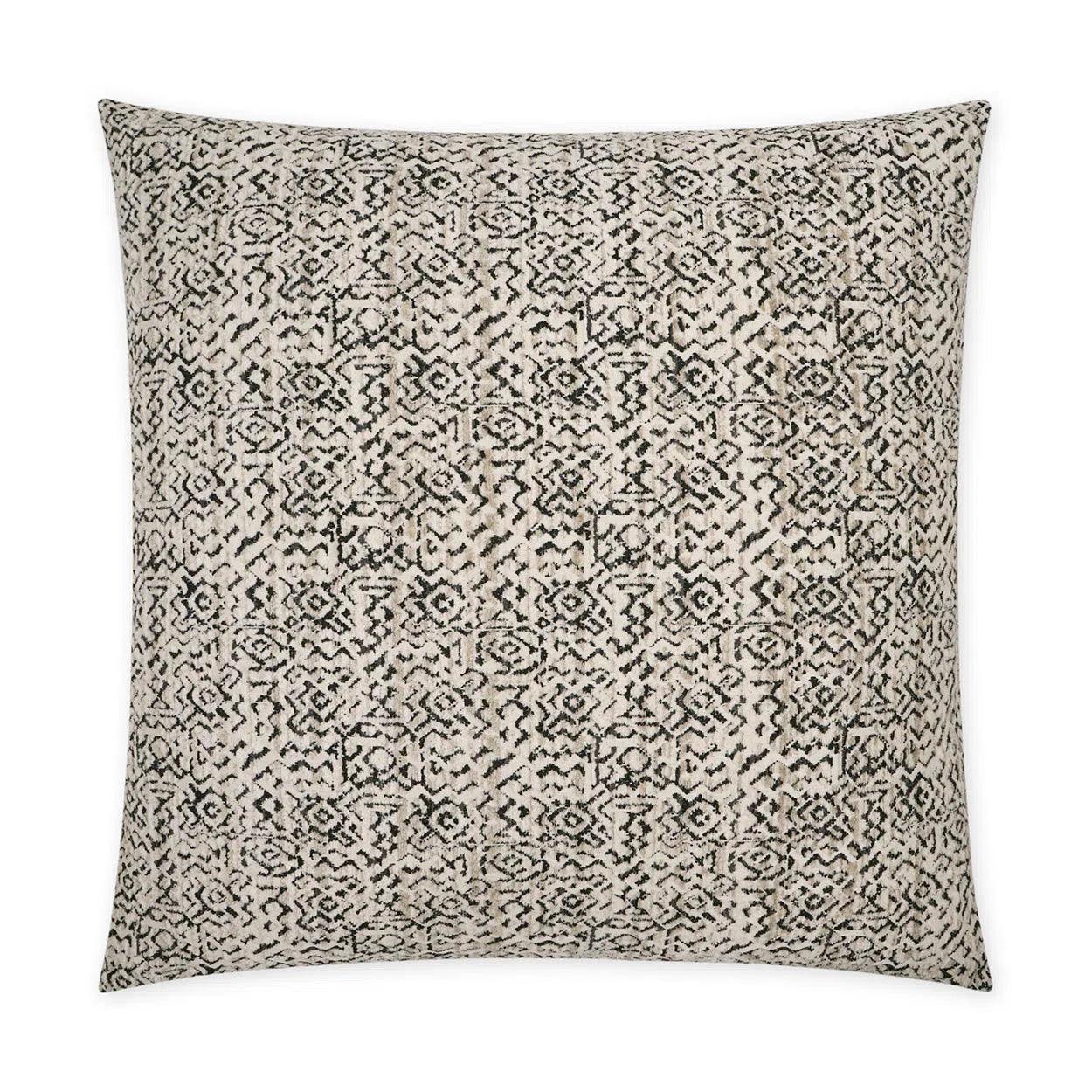 Inca Pebble Black Tan Taupe Large Throw Pillow With Insert