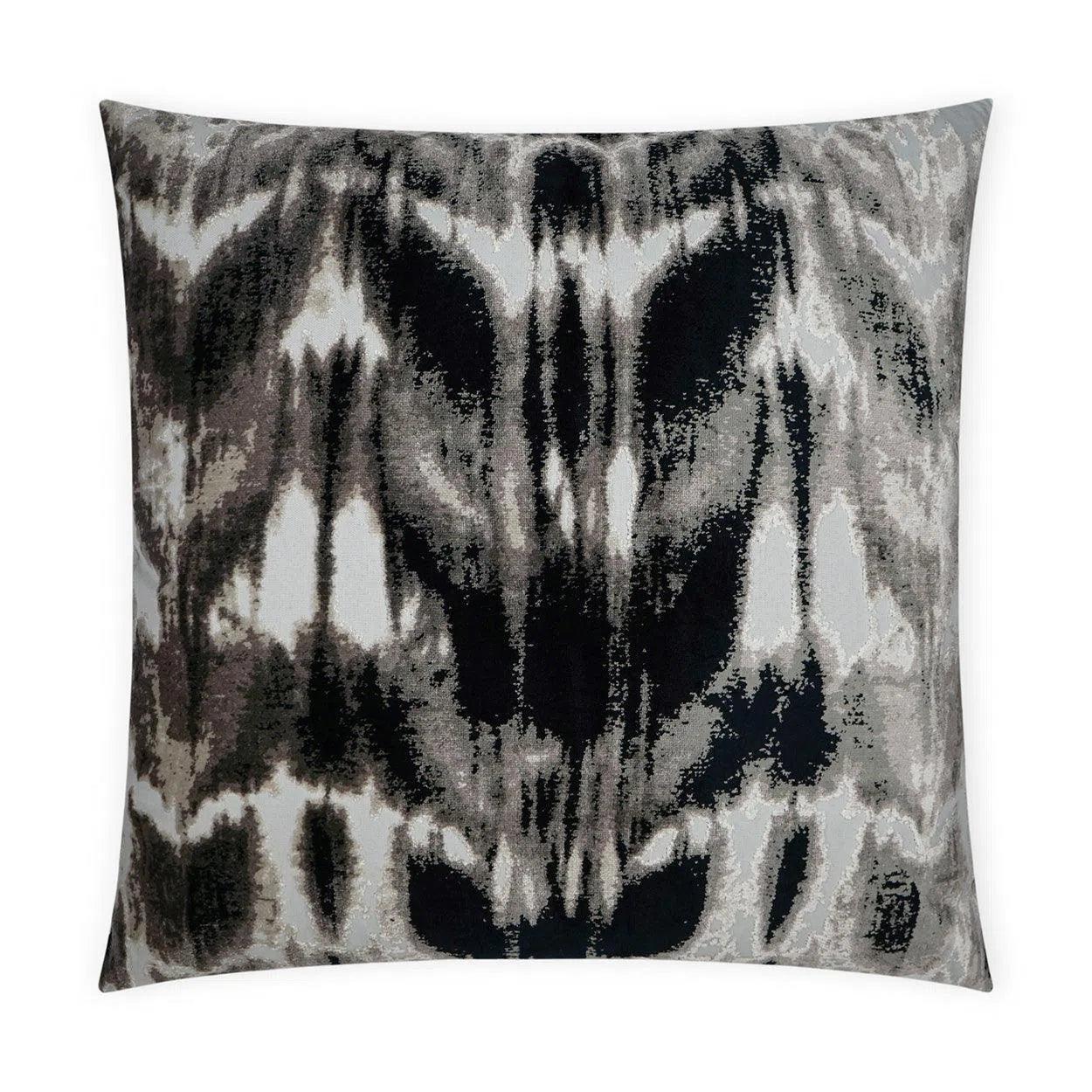 Kanoko Grey Global Black Grey Large Throw Pillow With Insert