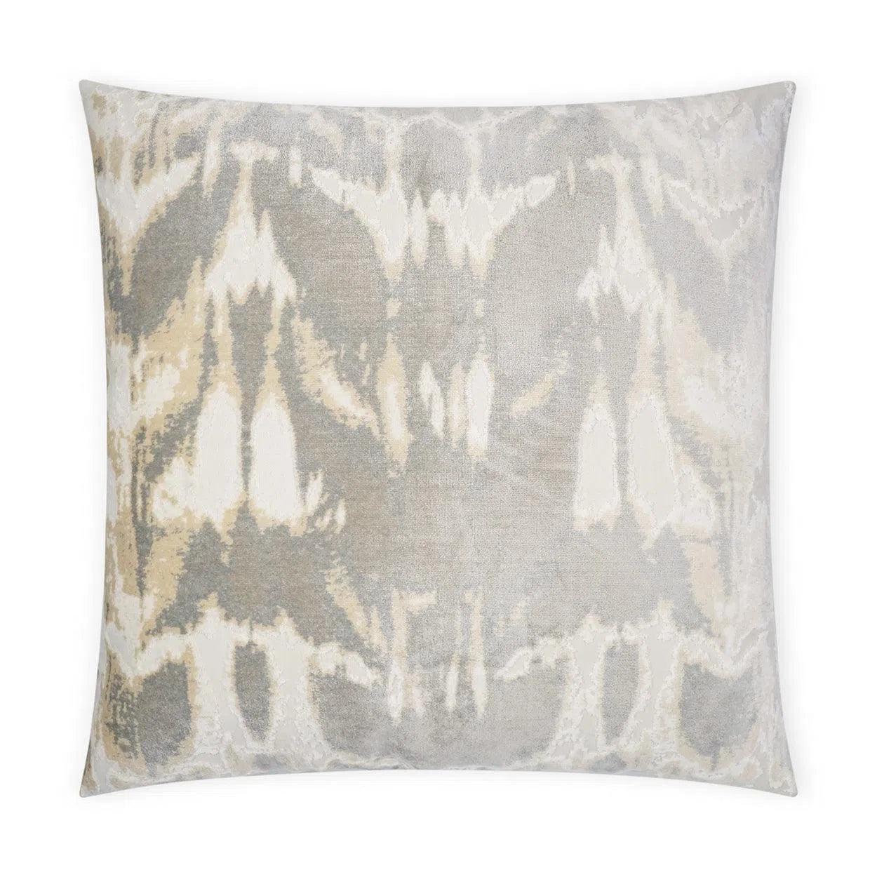 Kanoko Tranquility Global Grey Ivory Large Throw Pillow With Insert