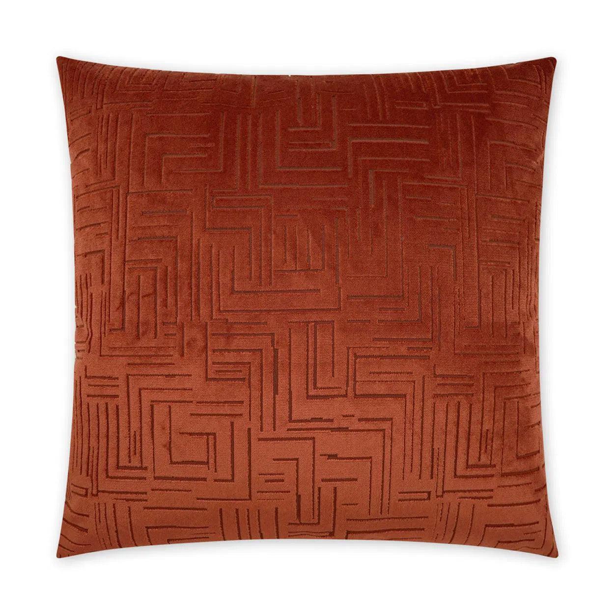 Klint Henna  Geometric Copper Large Throw Pillow With Insert