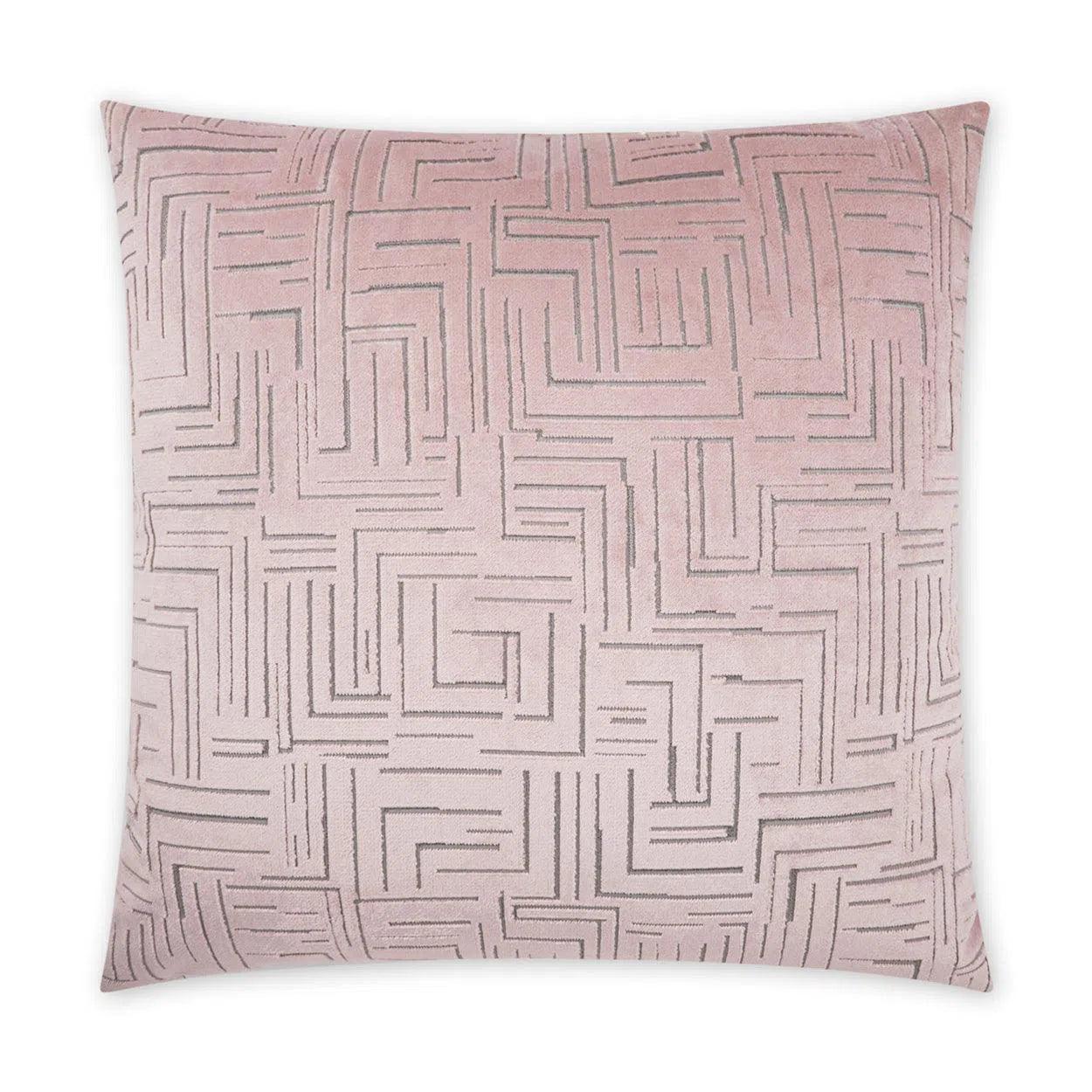 Klint Rose  Geometric Blush Large Throw Pillow With Insert