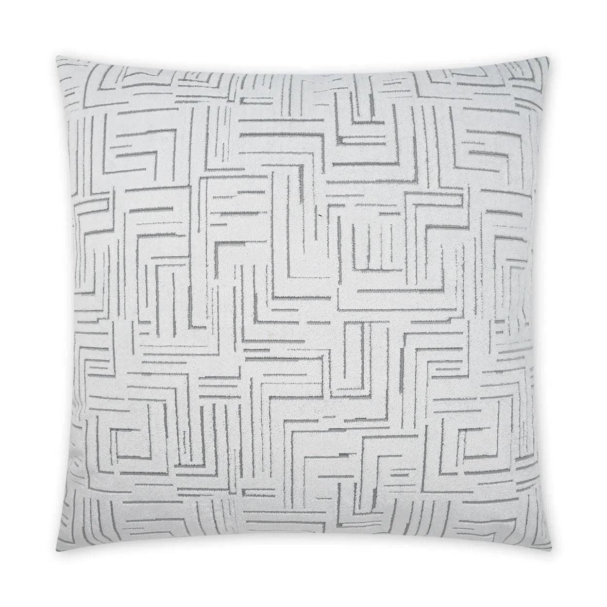 Klint Snow  Geometric White Large Throw Pillow With Insert