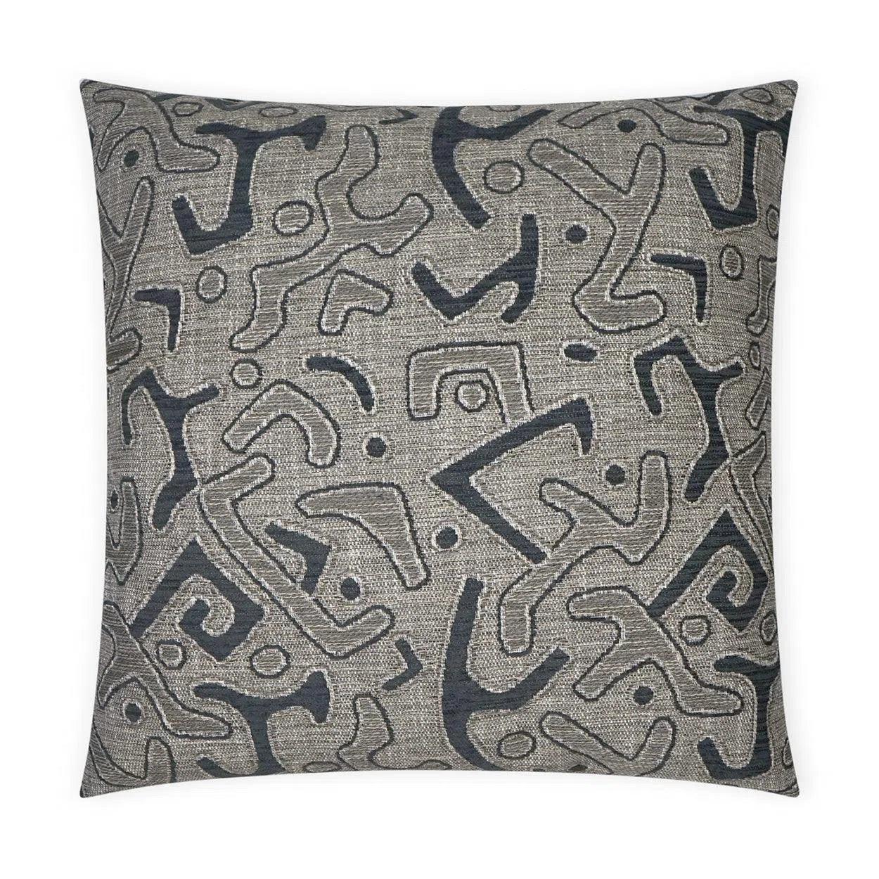 Kuba Coal Global Grey Large Throw Pillow With Insert