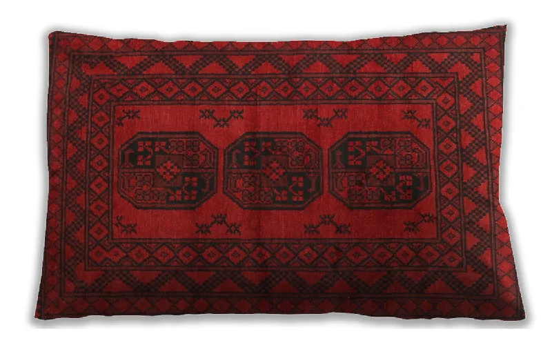 Traditional Classic Indoor Outdoor Rectangular Red Lumbar Throw Pillow, 13 inch by 19 inch, lbtr963