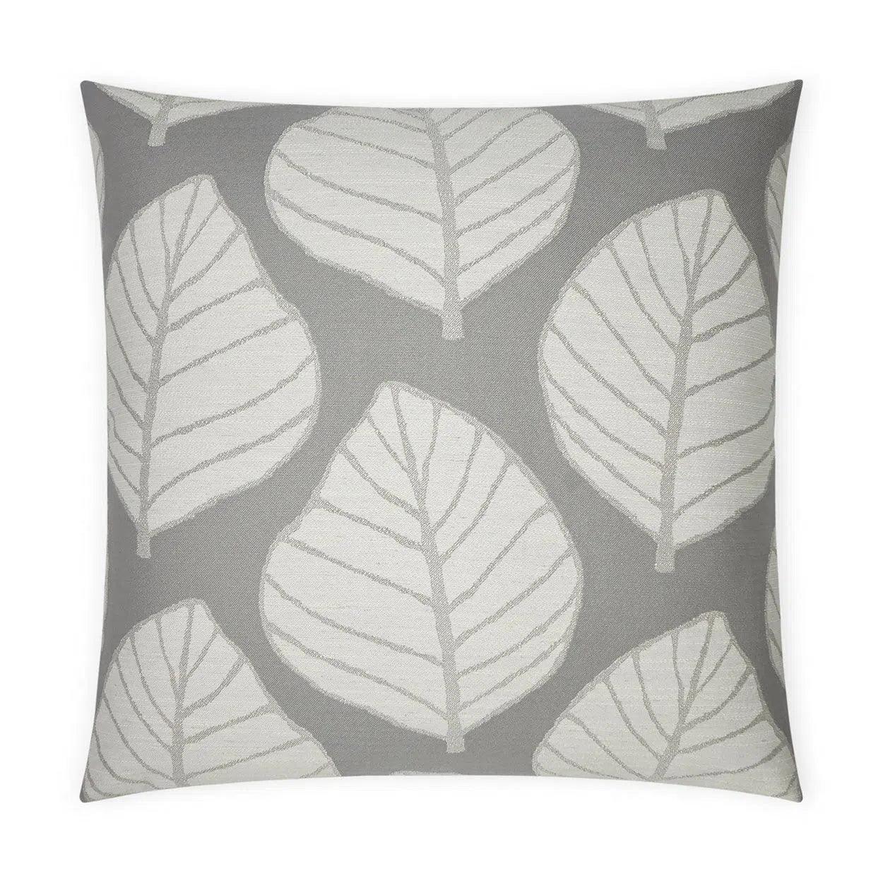 Mamie Ash Floral Transitional Grey Large Throw Pillow With Insert