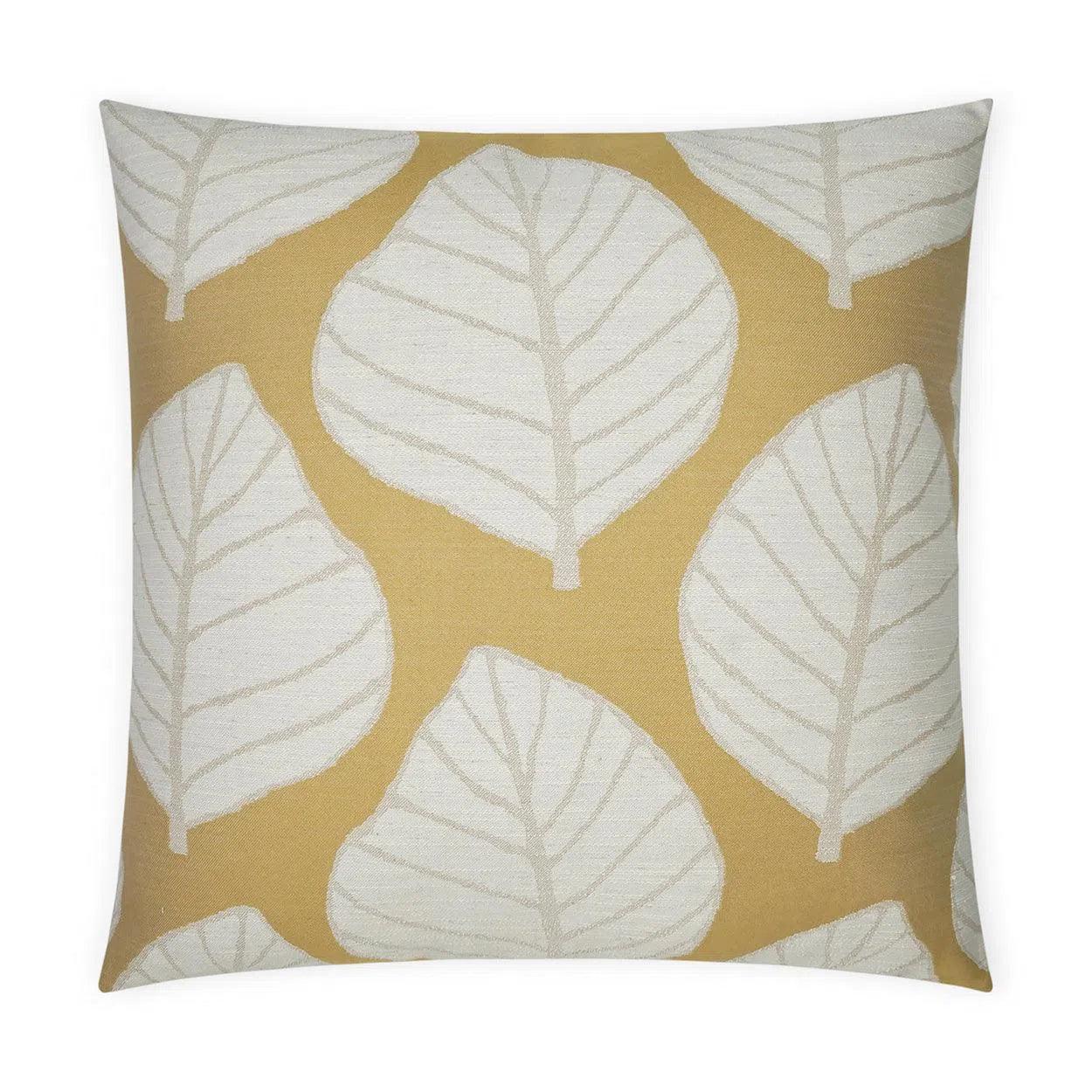 Mamie Citron Floral Yellow Large Throw Pillow With Insert